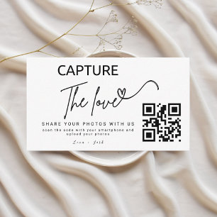 Gepersonaliseerde Capture The Love Wedding QR-code Informatiekaartje