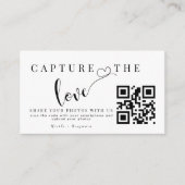 Gepersonaliseerde Capture The Love Wedding QR-code Informatiekaartje (Voorkant)