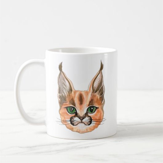 Gepersonaliseerde Caracal kat Koffiemok (Links)