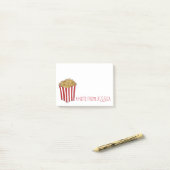 Gepersonaliseerde Caramel Pop Corn Popcorn Junk Fo Post-it® Notes (Op bureau)