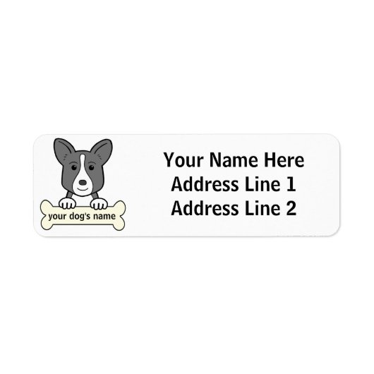 Gepersonaliseerde Cardigan Welsh Corgi Etiket (Voorkant)