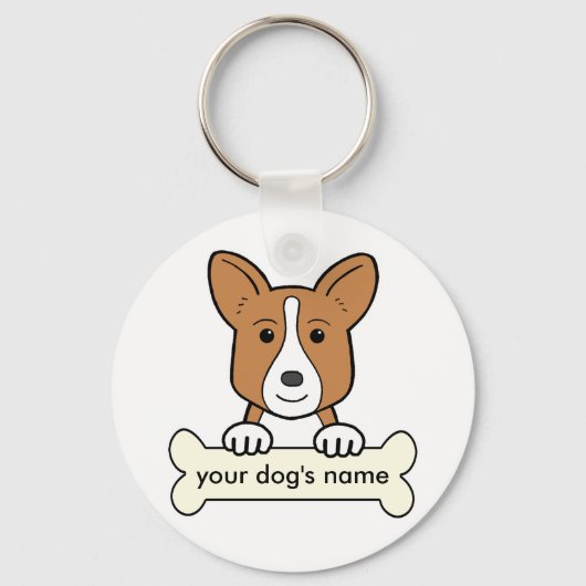 Gepersonaliseerde Cardigan Welsh Corgi Sleutelhanger (Voorkant)