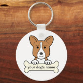 Gepersonaliseerde Cardigan Welsh Corgi Sleutelhanger (Voorkant)