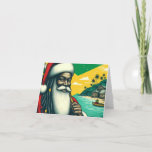 Gepersonaliseerde Caribbean Santa Christmas Kaart<br><div class="desc">U kunt de tekst personaliseren. Kijk voor meer in onze winkel,  inclusief cadeaus,  voor Kerstmis!</div>