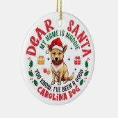 Gepersonaliseerde Carolina Hond Kerstboom Ronde Keramisch Ornament (Rechts)