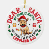 Gepersonaliseerde Carolina Hond Kerstboom Ronde Keramisch Ornament (Voorkant)