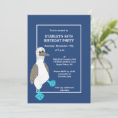 Gepersonaliseerde Cartoon Blue-Footed Booby Bird P Kaart (Staand voorkant)