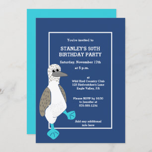 Gepersonaliseerde Cartoon Blue-Footed Booby Bird P Kaart