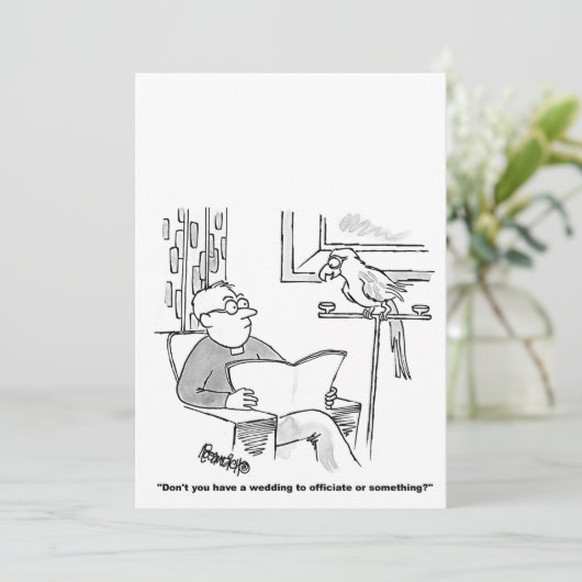 Gepersonaliseerde Cartoon bruiloft uitnodiging (Staand voorkant)