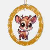 Gepersonaliseerde Cartoon Chibi Rendier Christmas Keramisch Ornament (Links)