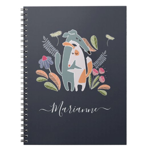 Gepersonaliseerde cartoon Dogs Kinder School Notitieboek (Voorkant)