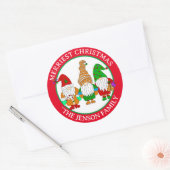 Gepersonaliseerde Cartoon Gnomen Merriest Kerstmis Ronde Sticker (Envelop)