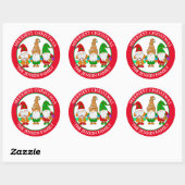 Gepersonaliseerde Cartoon Gnomen Merriest Kerstmis Ronde Sticker (Vel)