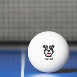 Gepersonaliseerde cartoon hondengezicht pingpongbal