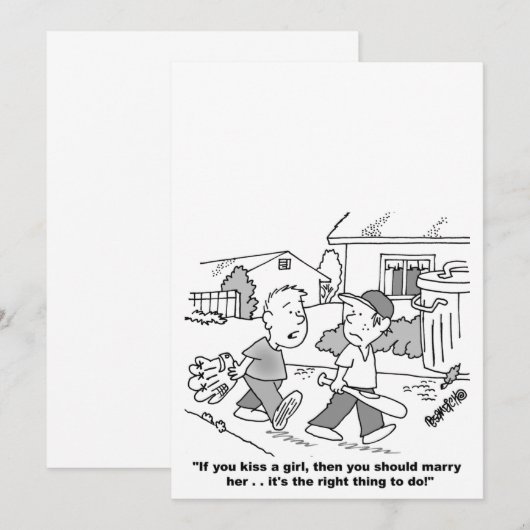 Gepersonaliseerde Cartoon huwelijksuitnodigingen Kaart (Voorkant / Achterkant)