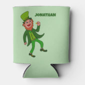 Gepersonaliseerde Cartoon Leprechaun St. Patrick's Blikjeskoeler (Voorkant)