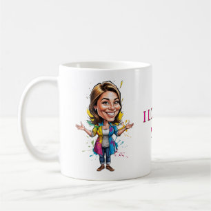 Gepersonaliseerde Cartoon Mom & Daughter Art Gift Koffiemok