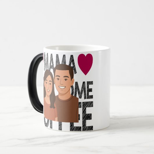 Gepersonaliseerde Cartoon Paar Mok ideaal voor de  (Voorkant links)