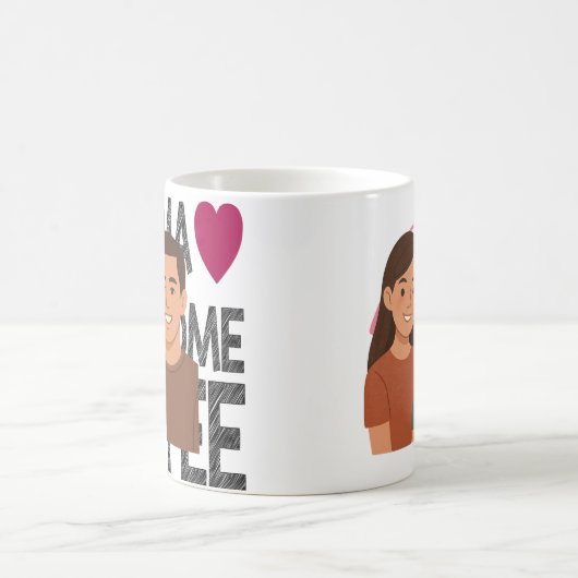 Gepersonaliseerde Cartoon Paar Mok ideaal voor de  (Center)