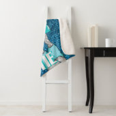 Gepersonaliseerde Cartoon stijl Meisje met Glitter Sherpa Deken (In situ)