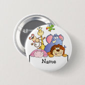 GEpersonaliseerde cartoon ZOO dieren ARK Ronde Button 5,7 Cm (Voorkant /achterkant)