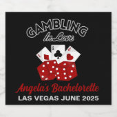 Gepersonaliseerde Casino Las Vegas Bachelorette Pa Sparkling Wijnetiket (Enkel label)