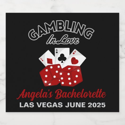 Gepersonaliseerde Casino Las Vegas Bachelorette Pa Sparkling Wijnetiket (Enkel label)