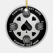 Gepersonaliseerde Casino Poker Chip Kerstmis Keramisch Ornament (Voorkant)