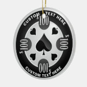 Gepersonaliseerde Casino Poker Chip Kerstmis Keramisch Ornament (Links)