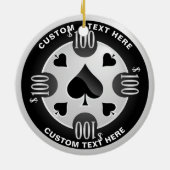 Gepersonaliseerde Casino Poker Chip Kerstmis Keramisch Ornament (Achterkant)