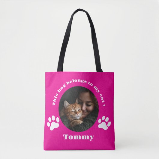 Gepersonaliseerde Cat Canvas tas – Aangepaste foto (Voorkant)