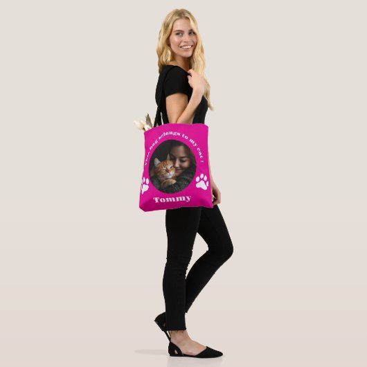 Gepersonaliseerde Cat Canvas tas – Aangepaste foto (Op model)