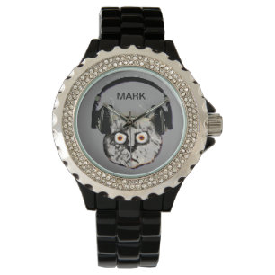 Gepersonaliseerde Cat DJ Horloge