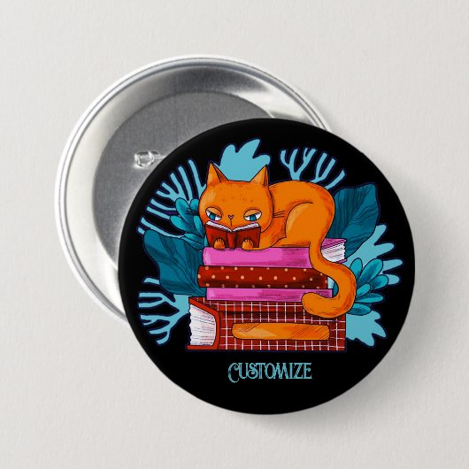 Gepersonaliseerde Cat goedgekeurde boeken Ronde Button 7,6 Cm (Voorkant /achterkant)
