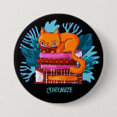 Gepersonaliseerde Cat goedgekeurde boeken Ronde Button 7,6 Cm (Voorkant)