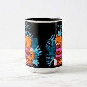 Gepersonaliseerde Cat goedgekeurde boeken Tweekleurige Koffiemok (Center)