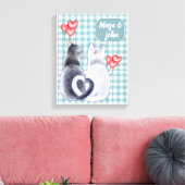 Gepersonaliseerde Cat Love Uitgerekt Canvas Print (Insitu (Woonkamer))