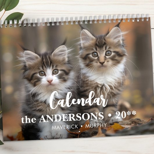 Gepersonaliseerde Cat Lover Familie Custom Foto's  Kalender