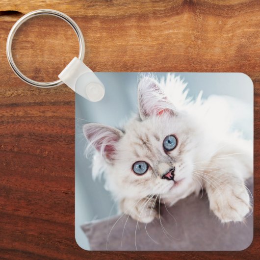 Gepersonaliseerde Cat Lover Pet Foto Sleutelhanger (Voorkant)