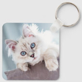 Gepersonaliseerde Cat Lover Pet Foto Sleutelhanger (Achterkant)