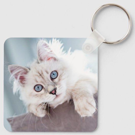 Gepersonaliseerde Cat Lover Pet Foto Sleutelhanger (Achterkant)