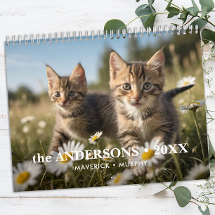 Gepersonaliseerde Cat Lovers Familie Custom 2026 F Kalender
