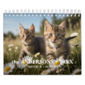 Gepersonaliseerde Cat Lovers Familie Custom 2026 F Kalender (Hoes)