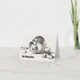 Gepersonaliseerde Cat Mom - Baby Cats Gift Bedankkaart