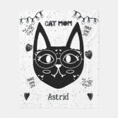 Gepersonaliseerde Cat Mom Schattigee en Gezellige  Fleece Deken (Voorkant)