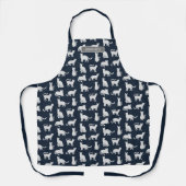 Gepersonaliseerde Cat Pattern Navy Blue Schort (Voorkant)
