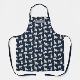 Gepersonaliseerde Cat Pattern Navy Blue Schort