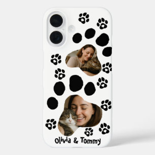 Gepersonaliseerde Cat Paw Print Foto Telefoonhoes iPhone 16 Hoesje