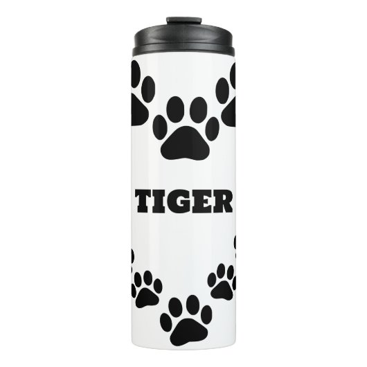 Gepersonaliseerde Cat Paw Print Hart Thermische Tu Thermosbeker (Voorkant)