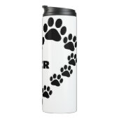 Gepersonaliseerde Cat Paw Print Hart Thermische Tu Thermosbeker (Geroteerd rechts)